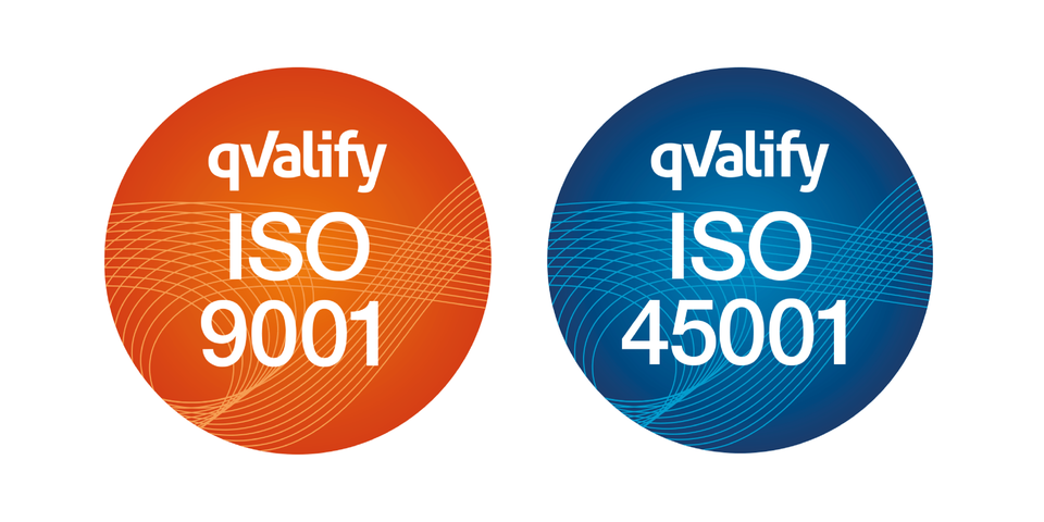 Bild på certifikat för ISO 9001 och 45001.